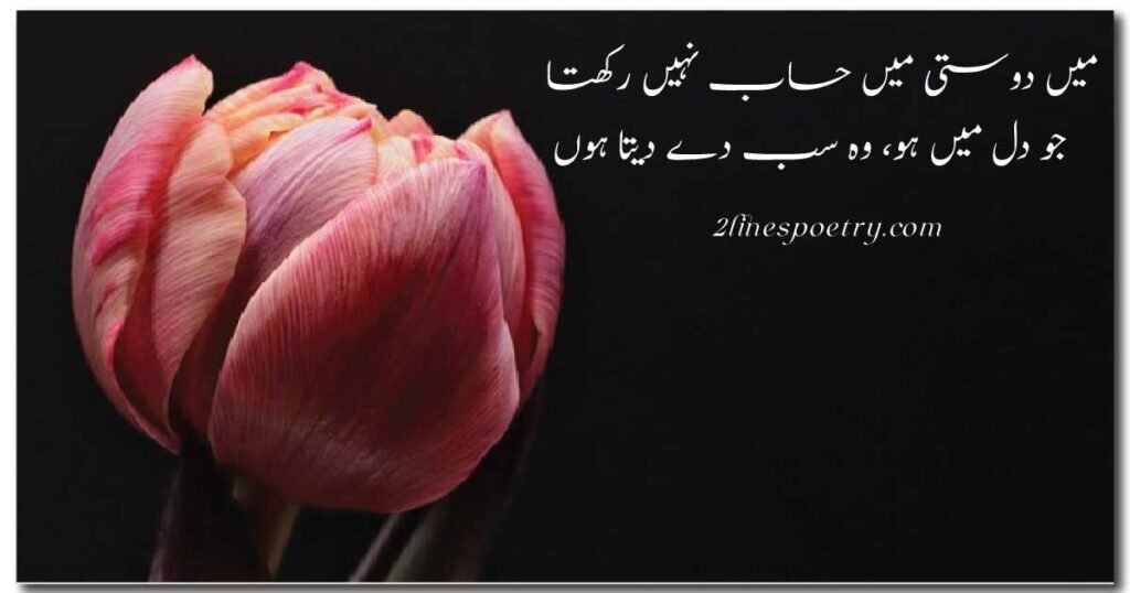 Friendship Attitude Poetry in Urdu 2 Lines Text