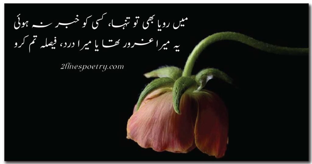 Sad Attitude Poetry in Urdu 2 Lines Text
