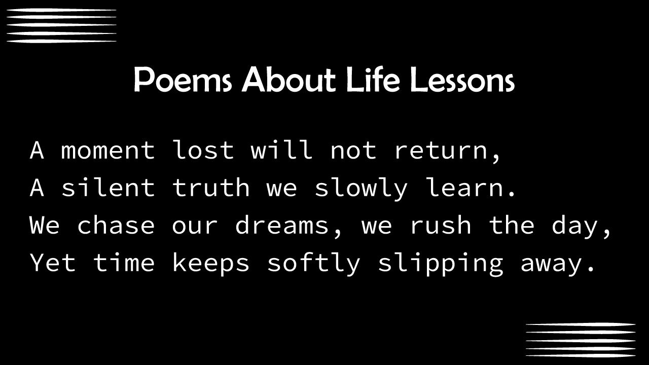 Poems About Life Lessons 1
